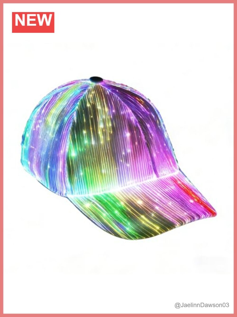 LED Light Up Baseball Cap USB Rechargeable Fiber Optic Hat with 7 Glowing Colors